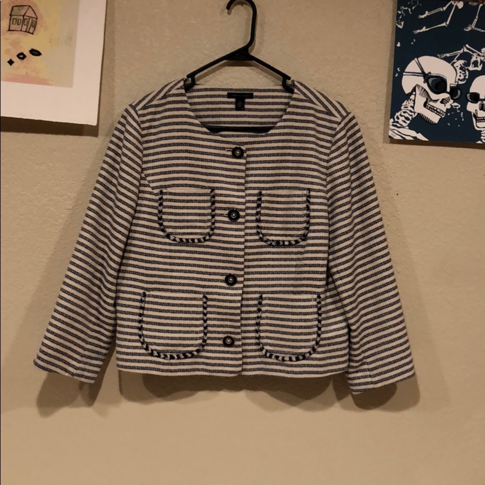 {Tommy Hilfiger} -Size 16- Striped cropped jacket